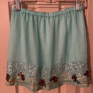 Umgee chiffon sequined mini shirt.